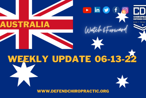 Weekly Update from The Chiropractic Defense Council