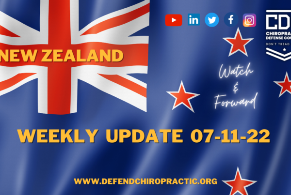 Weekly Update for New Zealand Chiropractors 07-11-22